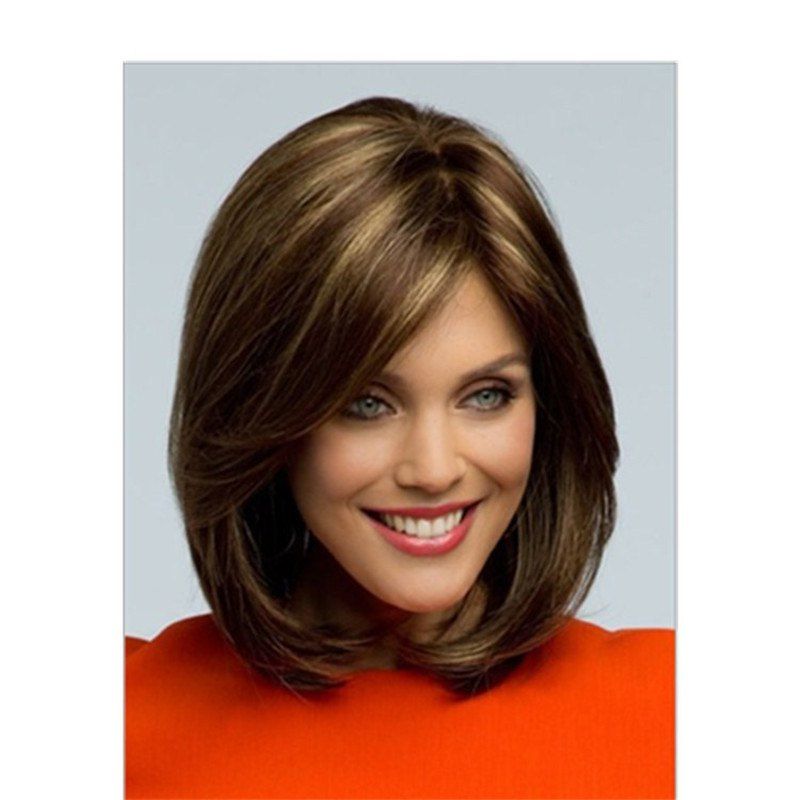 

High Temperature Filament Short Straight Shaving Wig, Multi-a