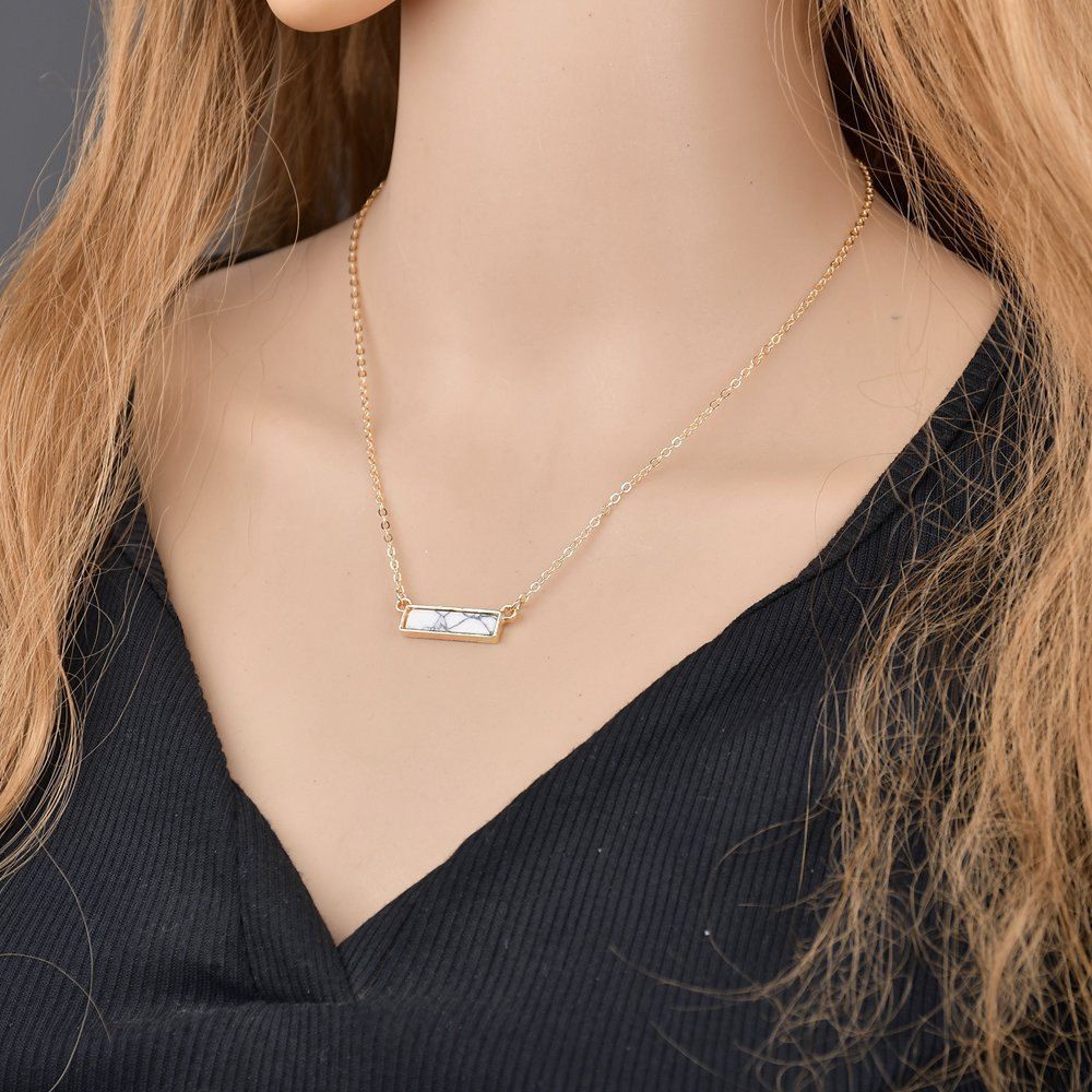 

Fashion Simple Turquoise Pendant Necklace, Cool white