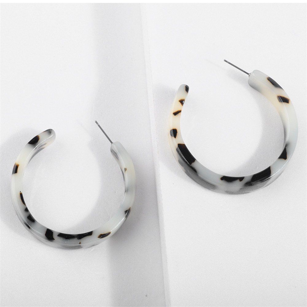 

New Acrylic Acetate C-shaped Acrylic Plate Earrings, Black