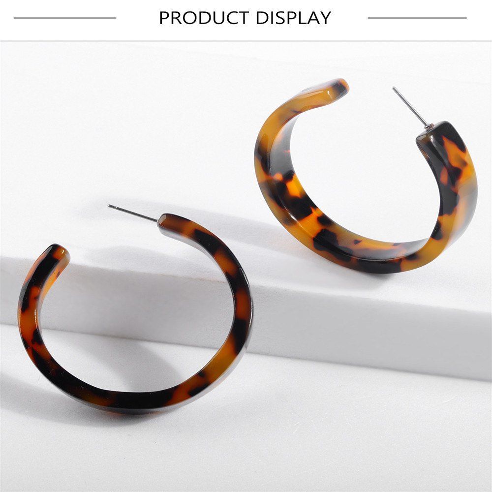 

New Acrylic Acetate C-shaped Acrylic Plate Earrings, Leopard