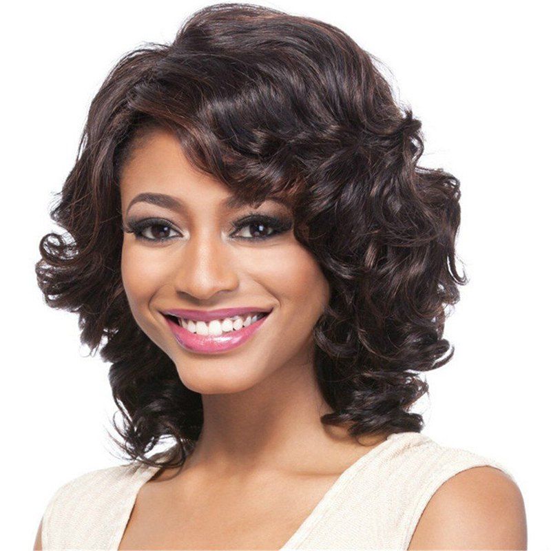 

Fashionable Curly Hair Fluffy Big Wave Wig, Sepia
