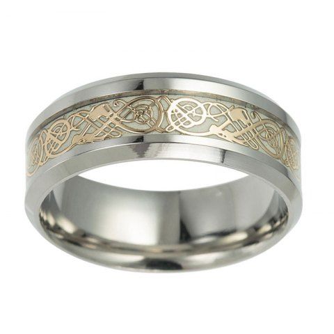 

Luminous Steel Chain Ring Unisex Lovers Finger Ring, Gold