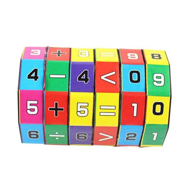 

Mathematics Numbers Magic Cube Toy Slide Puzzles Learning Educational Toy, Multi