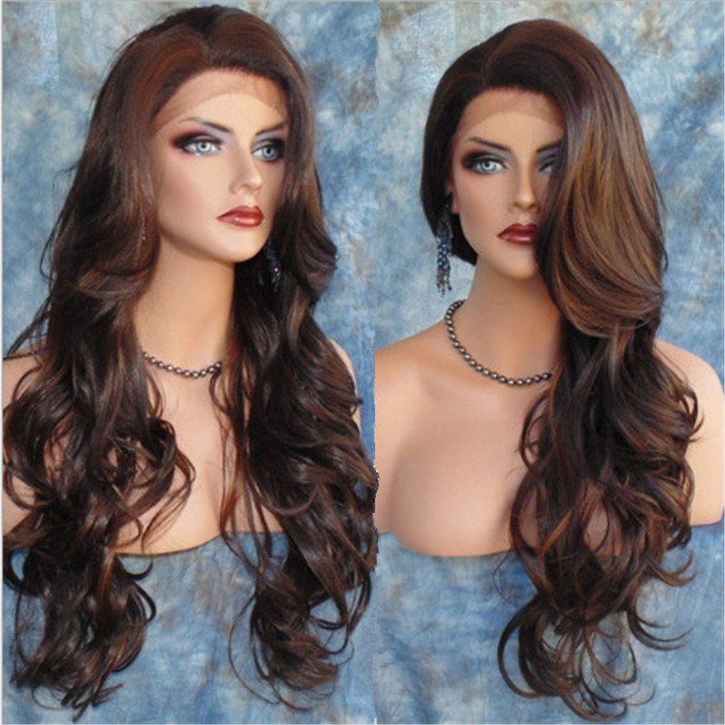 

Partial Long Roll Gradient Hairstyle Wig, Multi-a