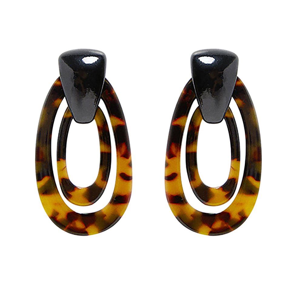 

Resin Earrings Square Acrylic Earrings, Leopard