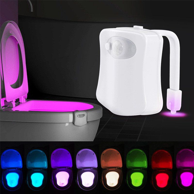 

LED 8-color Toilet Human Sensor Nightlight, White