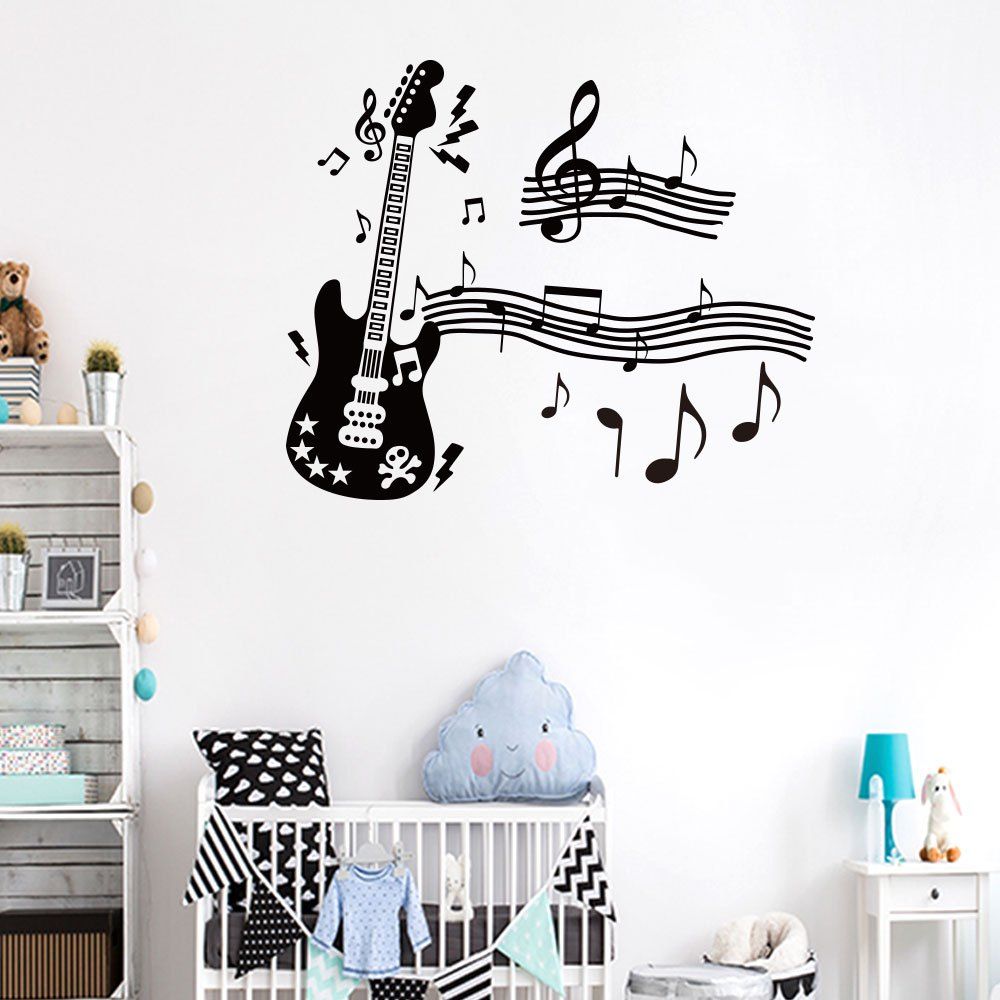 Autocollant Mural de Musique Guitare pour Décoration de Mur de Chambre à Coucher de Salon Autocollant Mural de Musique Guitare pour Décoration de Mur de Chambre à Coucher de Salon