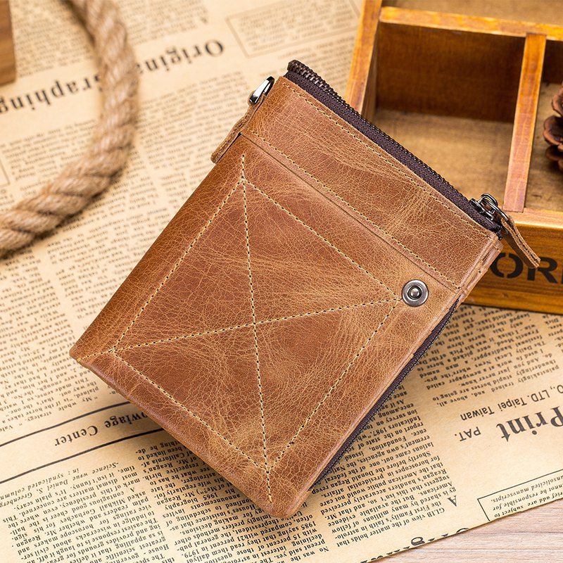 

Tangguh Leather Zipper Wallet for Men, Brown