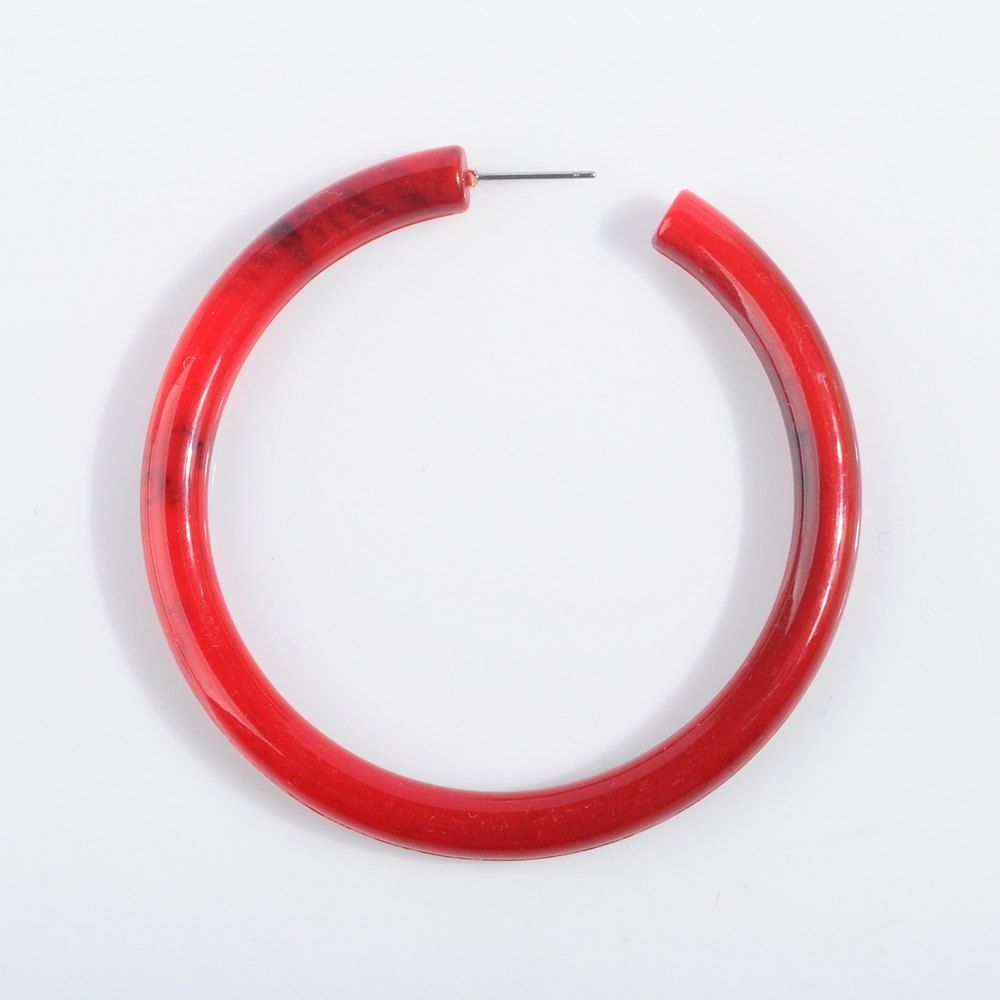 

Fashion Big C Type Acrylic Acid Plate Exaggerated Earrings, Red