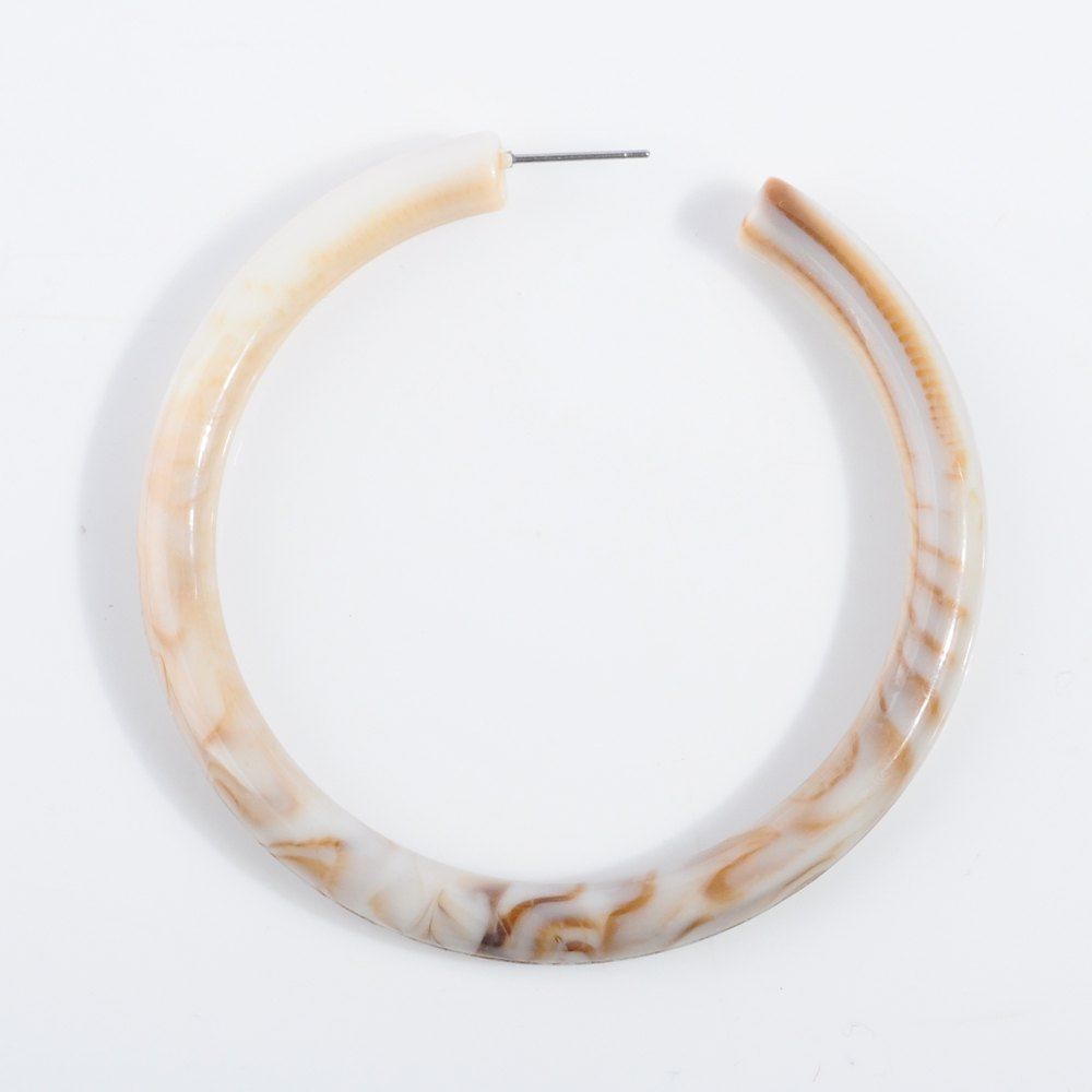 

Fashion Big C Type Acrylic Acid Plate Exaggerated Earrings, Champagne gold