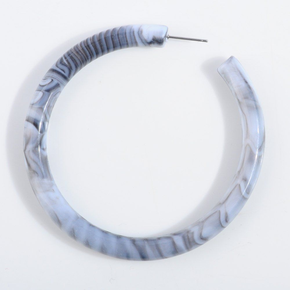 

Fashion Big C Type Acrylic Acid Plate Exaggerated Earrings, Gray