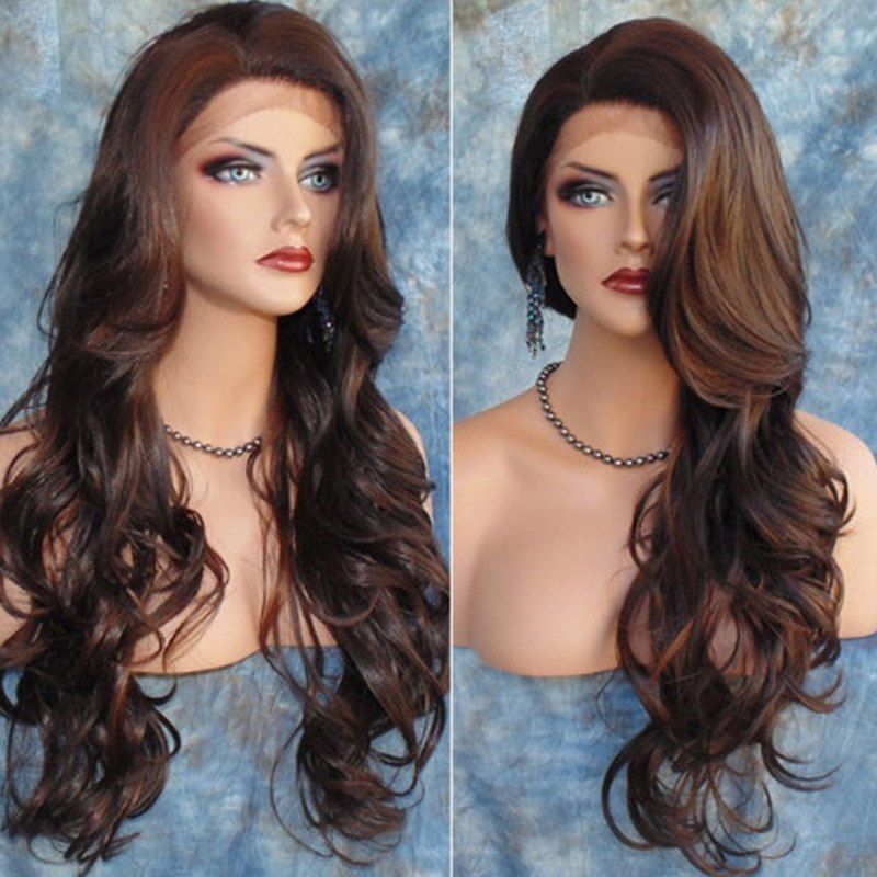 

Partial Distribution Type Big Wave Long Wig, Deep coffee