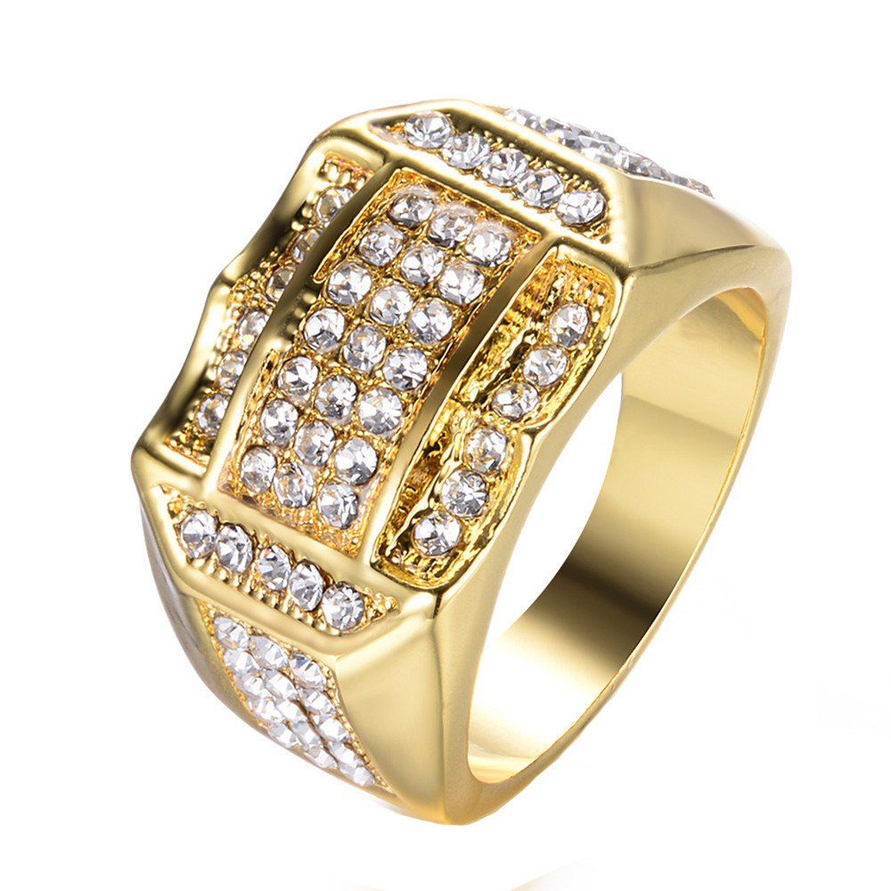 

Creative Punk Style Artificial Diamond Rhinestone Ring, Gold