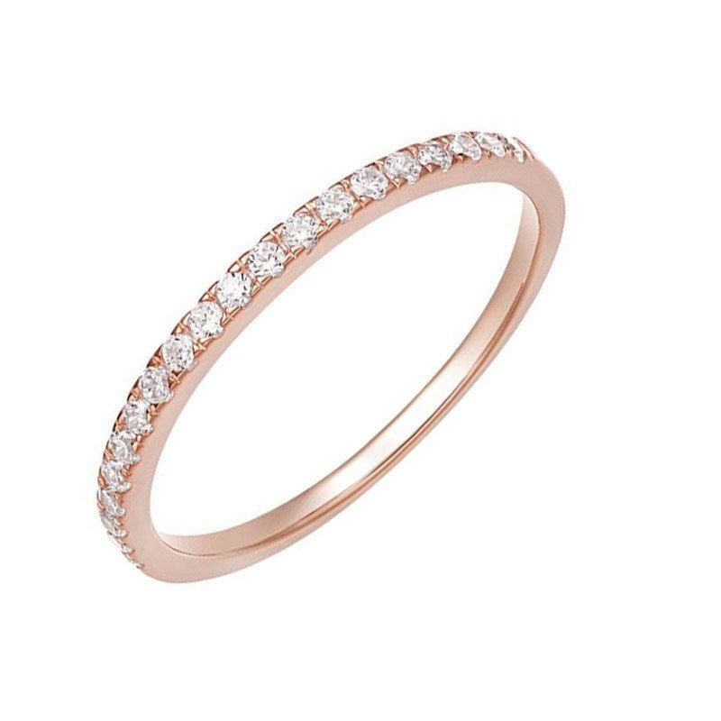 

Simple and Creative Artificial Diamond Single Drainage Diamond Ring, Rose gold