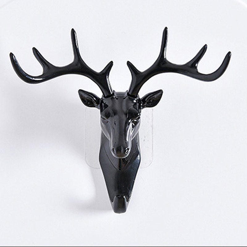 

Creative Personality Deer Head Wall Hook, Black