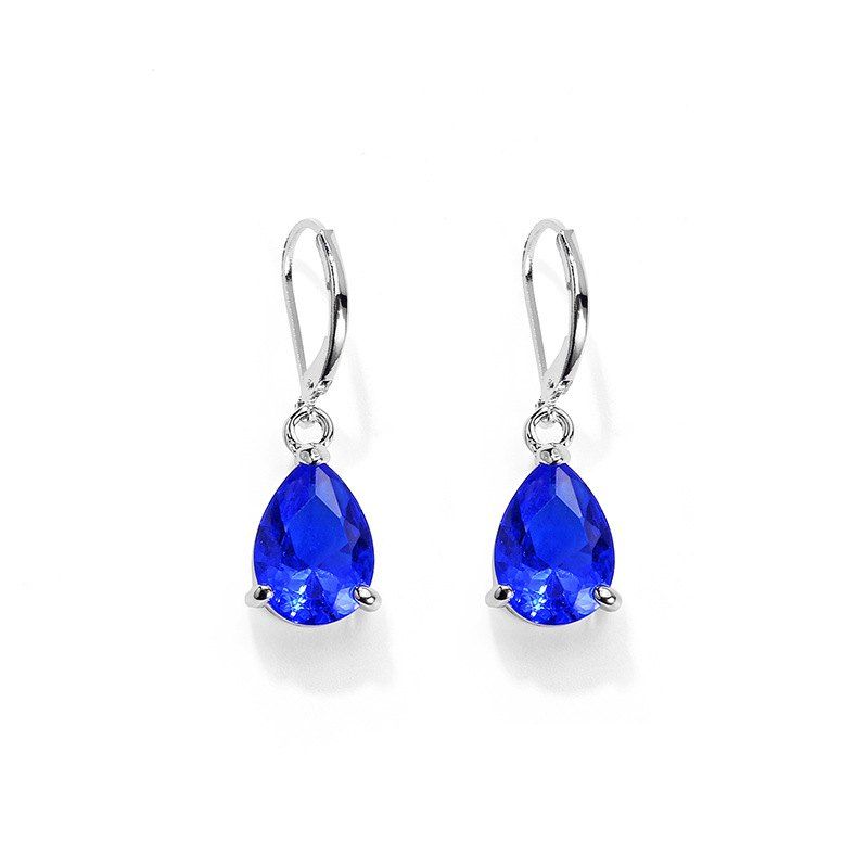 

Fashion Creative Water Drop Zircon Pendant Earrings, Blue