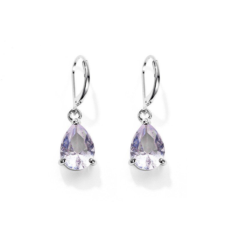 

Fashion Creative Water Drop Zircon Pendant Earrings, Transparent