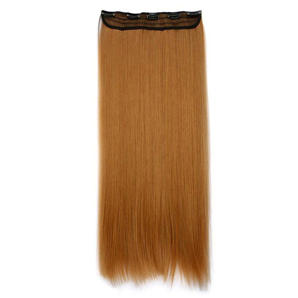 

Women Solid Color 70cm Long Straight Hair Extension, Light brown