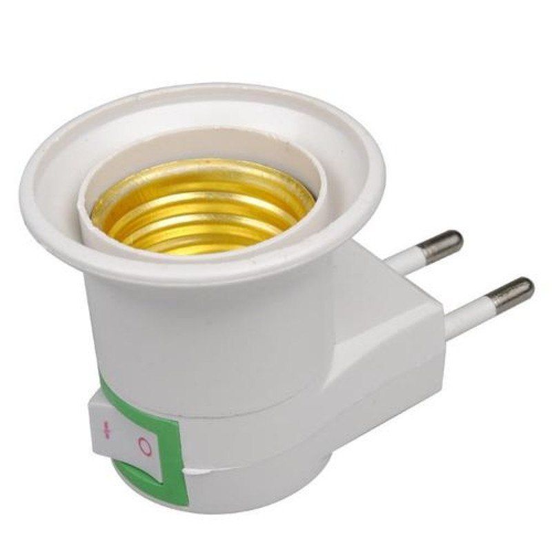 

E27 Female Socket To EU Plug Adapter, White