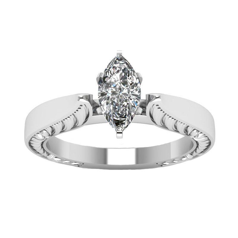 

Fashion Creative Texture Horse Eye Crystal Ring, Silver