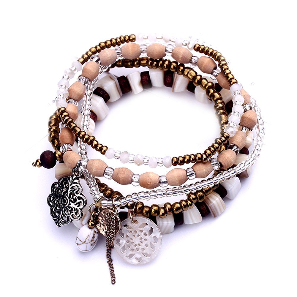

Hot Selling Hand Jewelry Shell Bracelet Euramerican Alloy Rice Bead Copper Bead, Multi