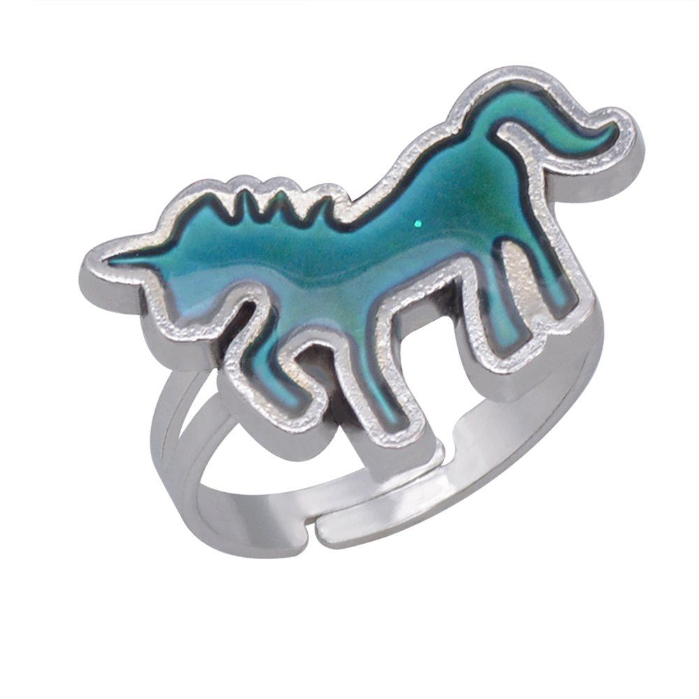 

Unicorn Temperature Change Color Mood Ring Adjustment Size 1PC, Multi