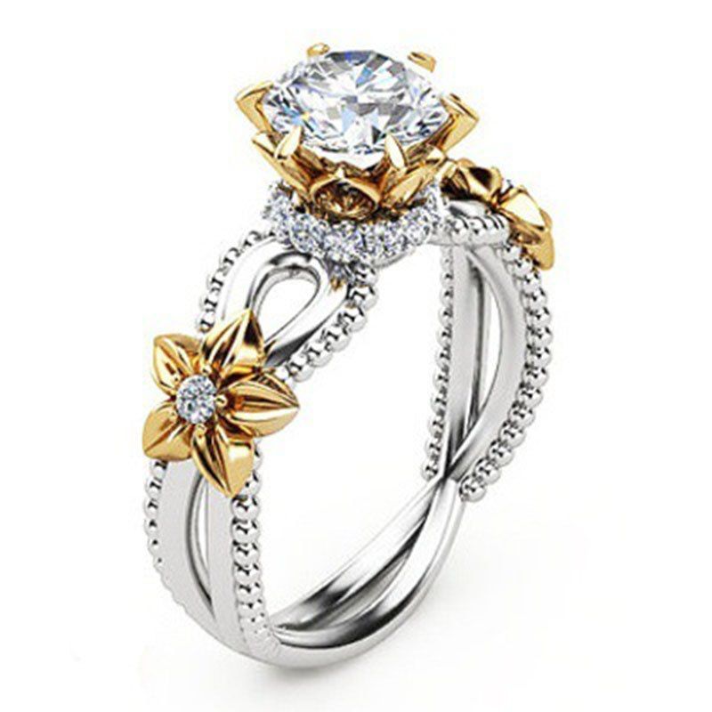 

Women Double Color Silver and Rose Gold Garland Ring