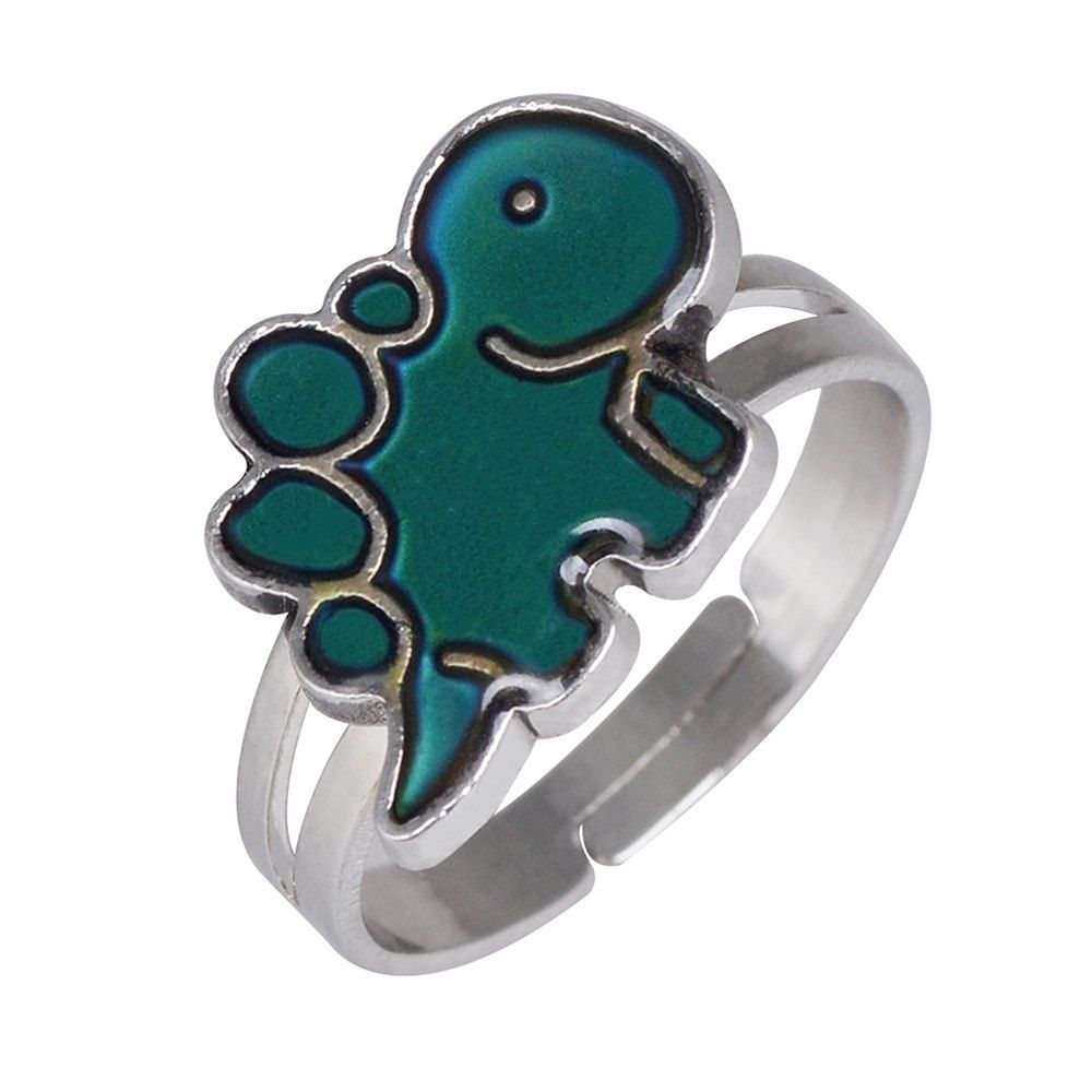 

Dinosaur Temperature Change Color Mood Ring Adjustment Size 1PC, Multi