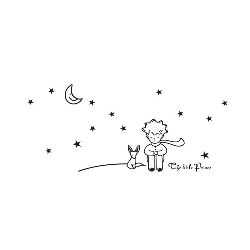 

Little Prince Removable PVC Wall Sticker, Black
