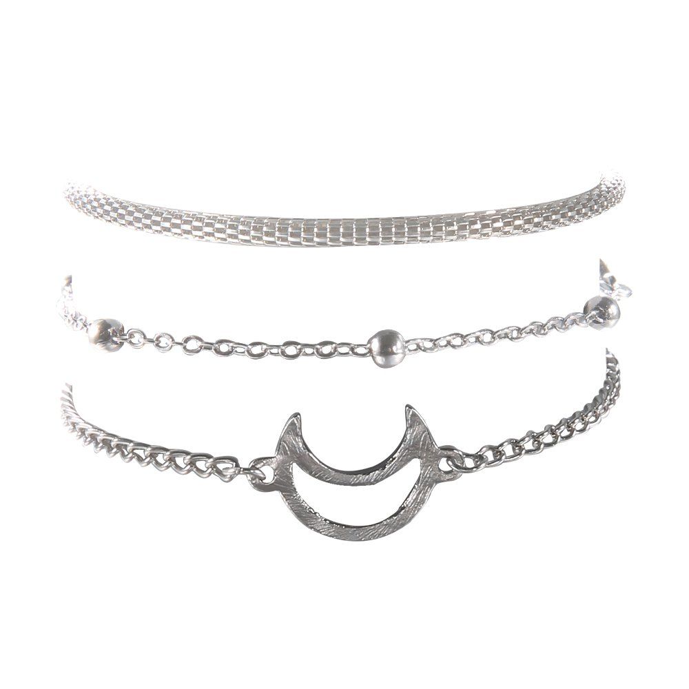 

Fashion Personality Moon Anklet Bracelet / Set, Silver