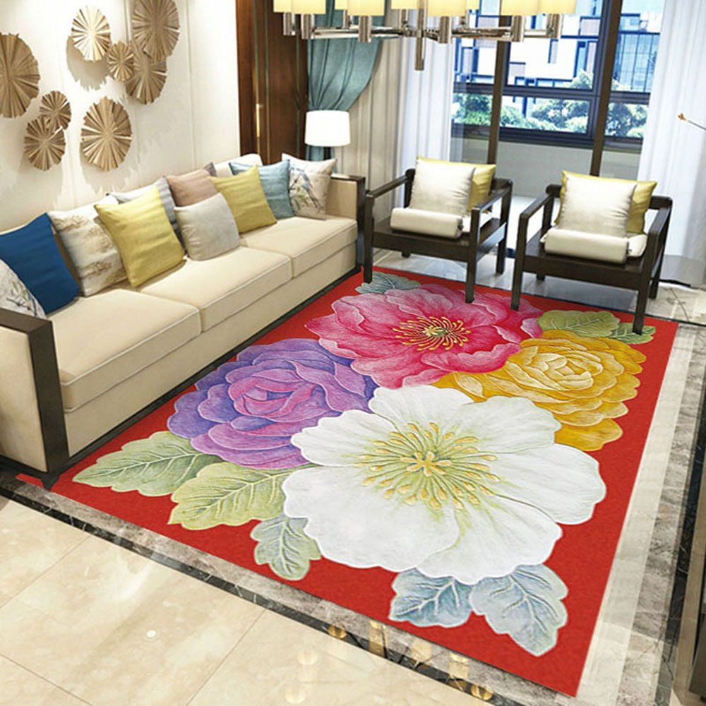 47 Off 3d Red Print Super Soft Carpet For Living Room And