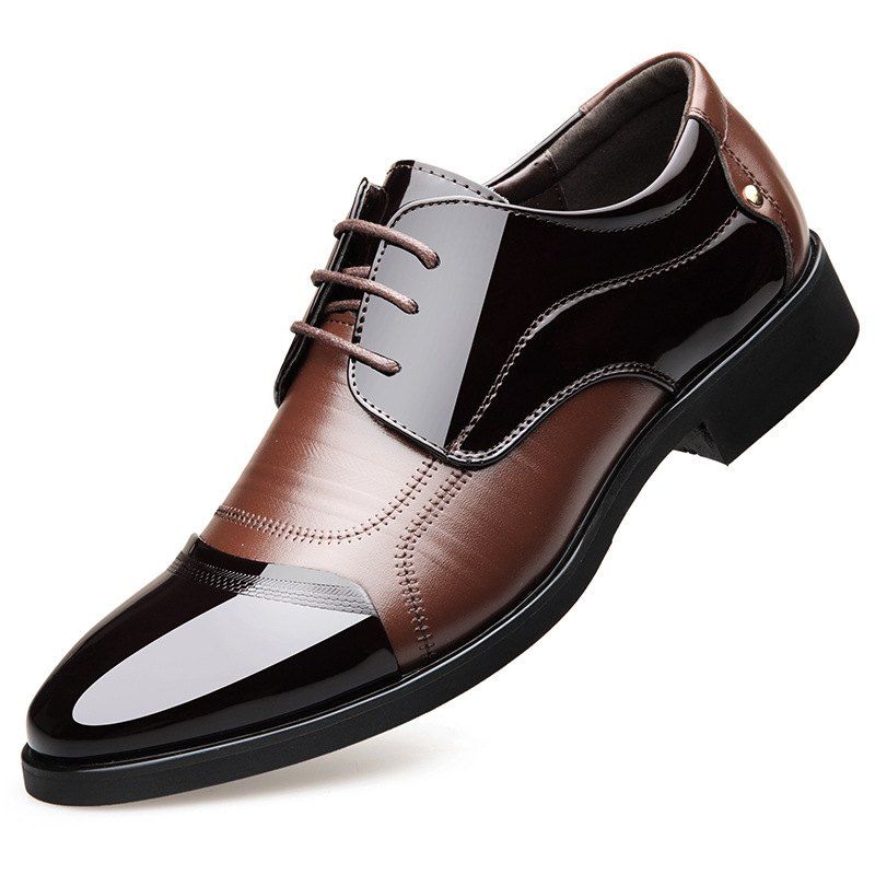 

Men'S Pointed Casual Soft Bottom Business Dress Shoes, Deep brown