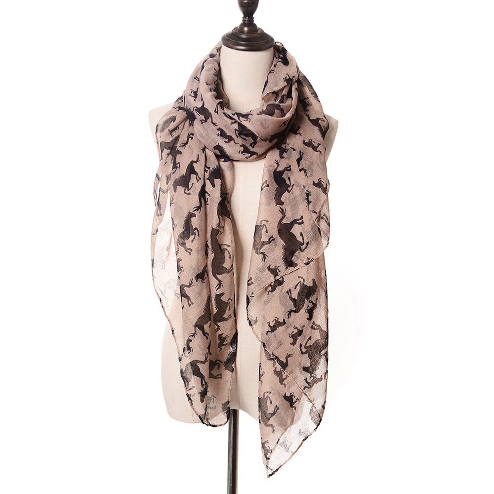 

Bali Yarn New Print Silk Scarf Bronco Running, OP10, Brown