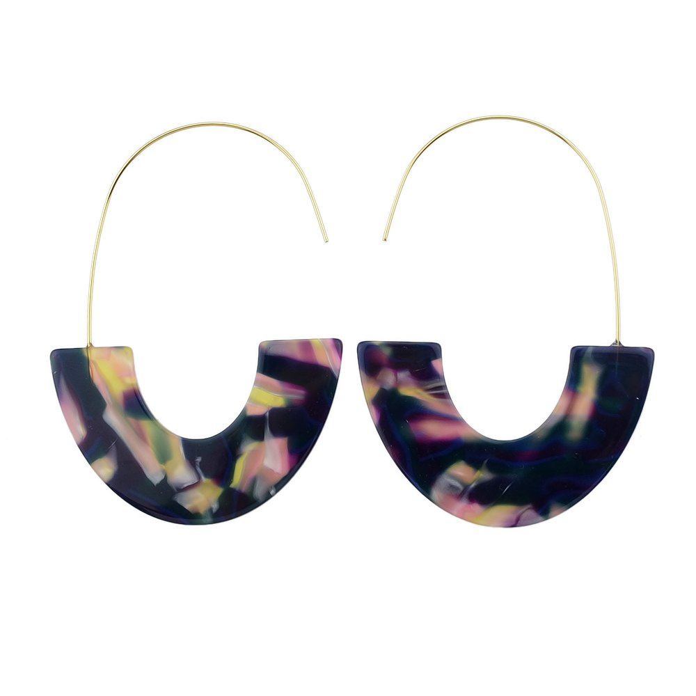 

Fashionable Acrylic Overstated Earrings, Purple sage bush