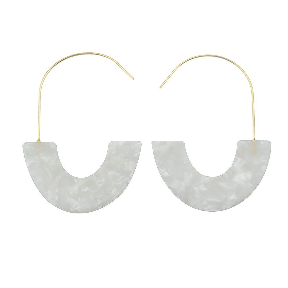 

Fashionable Acrylic Overstated Earrings, White