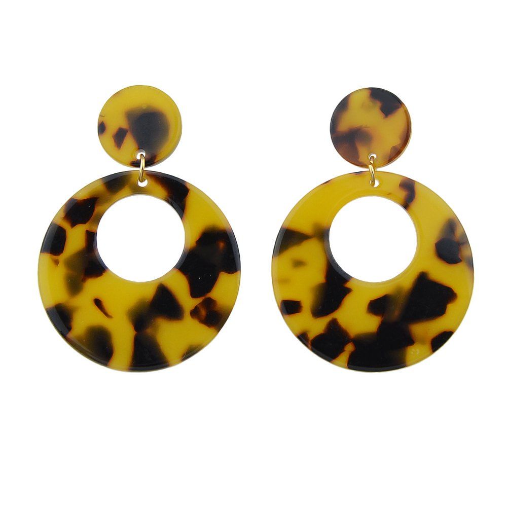 

Fashion Acrylic Leopard Ring Earrings