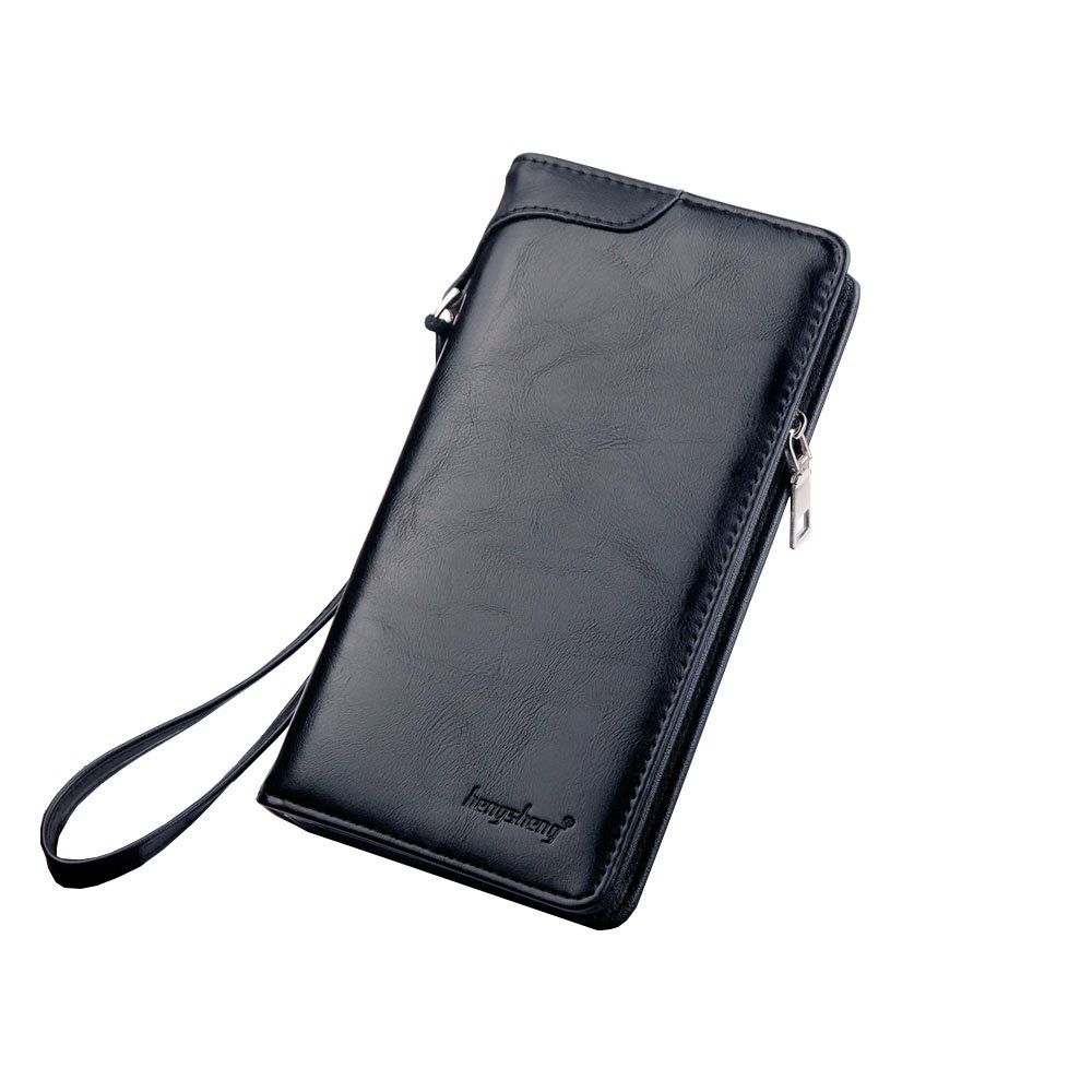 

HENG SHENG Men's Fashion Simple Multi-Card Short Wallet 03-10, Black