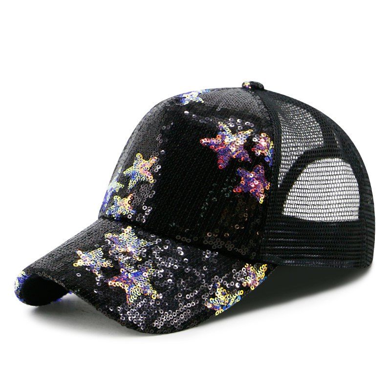 

Star Sequin Baseball Mesh Cap + Head Circumference 56-59CM, Multi-b