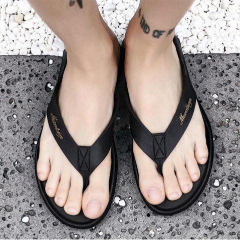 

Fashionable Simple Lightweight Non-Slip Slippers for Men, Black