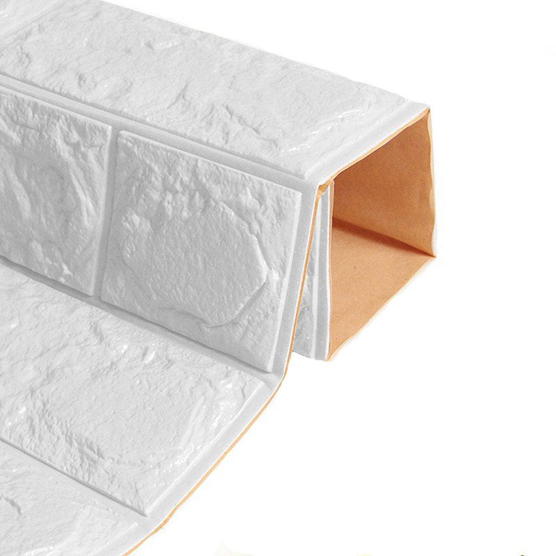 

DIY PE Foam 3D Fashion Brick Self-adhesive Wall Sticker Baseboard Decor, Crystal cream
