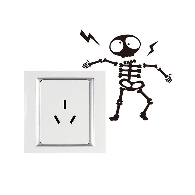 

Skull Skeleton Light Switch Sticker Removable PVC Wall Sticker, Black