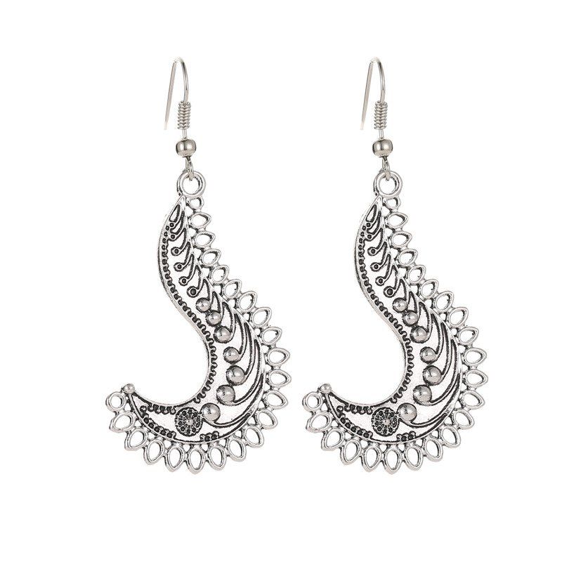 

Fashion Exaggerated Hook Pendant Earrings, Silver