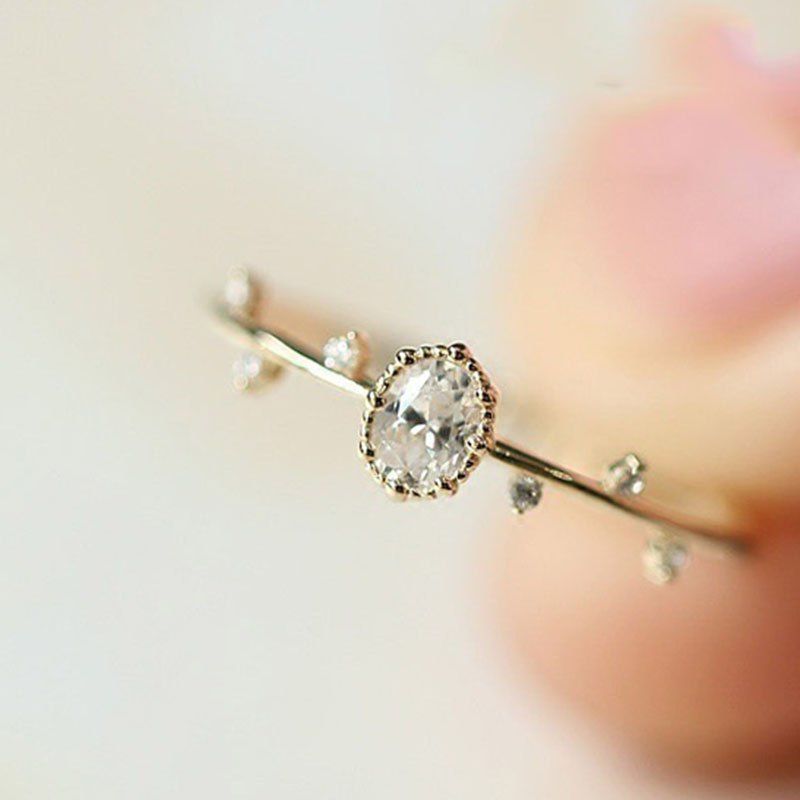 

Exquisite Women Rose Gold Filled Diamond Engagement Ring