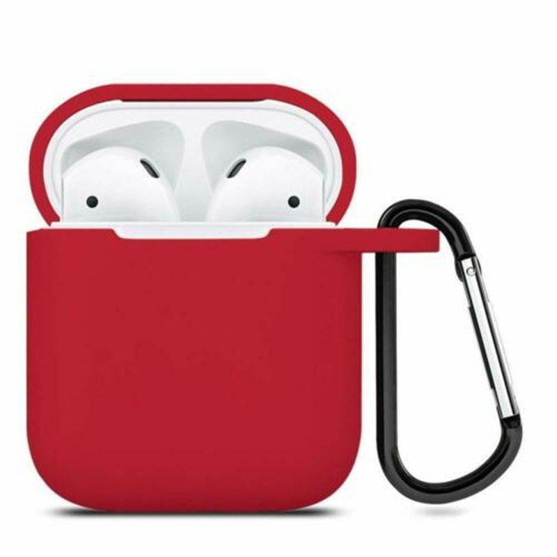 

Silicone Case Cover Protective Skin for iPhone AirPods Charging Case US, Red