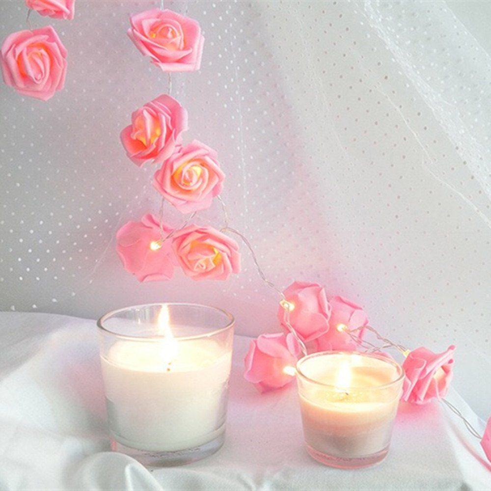 

3m 20-LED Rose Style USB String Light for Decoration, Pink