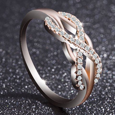 

Wedding Ring Love Diamond Infinity Bowknot Rings for Women Rhinestone Jewelry, Rose gold