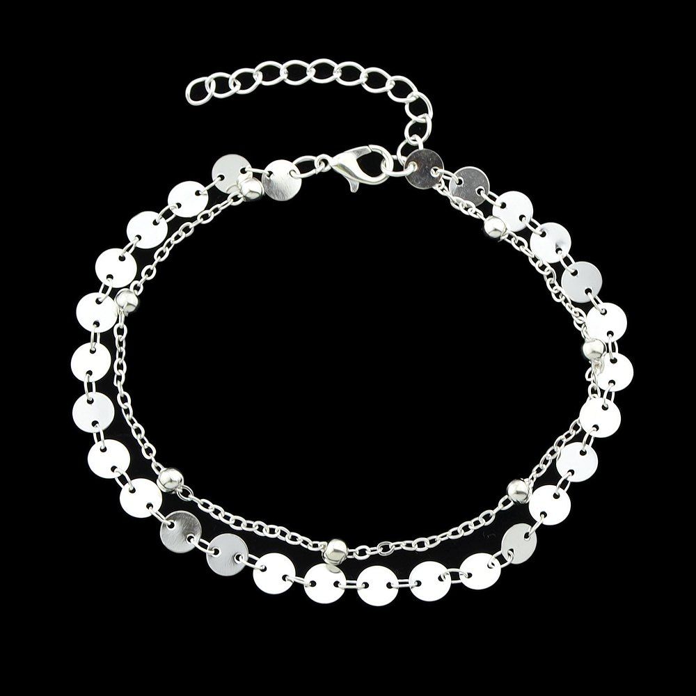 

Gold Silver Color Chain with Beads Anklet 1PC