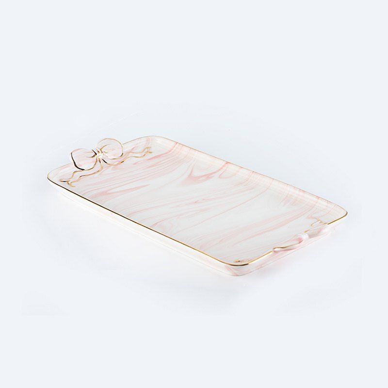 

Nordic Ceramic Fruit Dim Sum Plate Jewelry Cosmetics Receiving Plate, Pink;gray