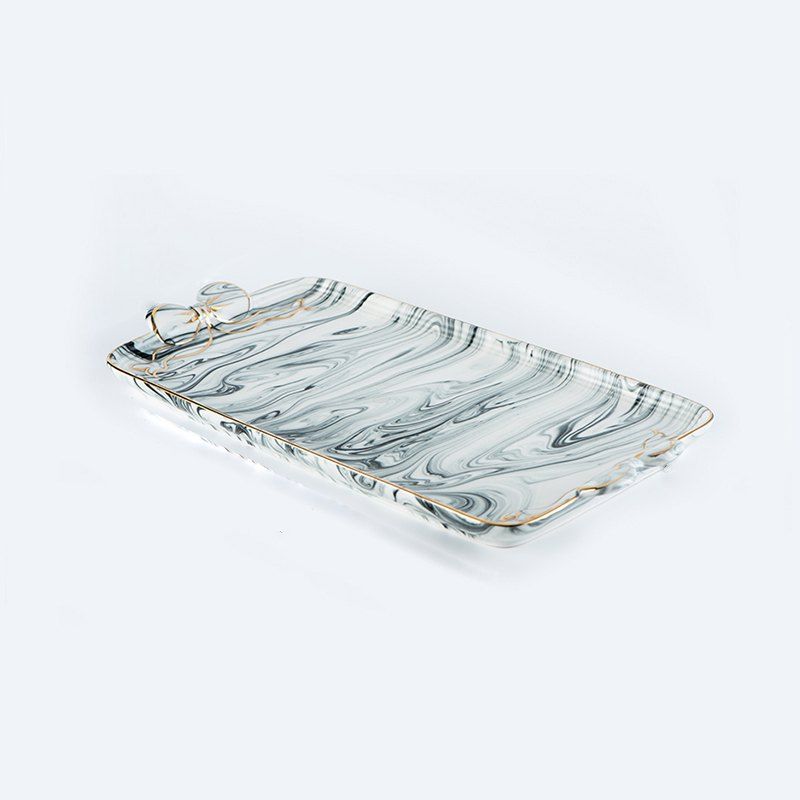 

Nordic Ceramic Fruit Dim Sum Plate Jewelry Cosmetics Receiving Plate, Slate gray;pink;gray
