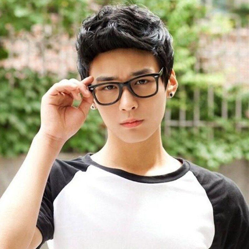 

European and American Male Aircraft Head Wig, Black